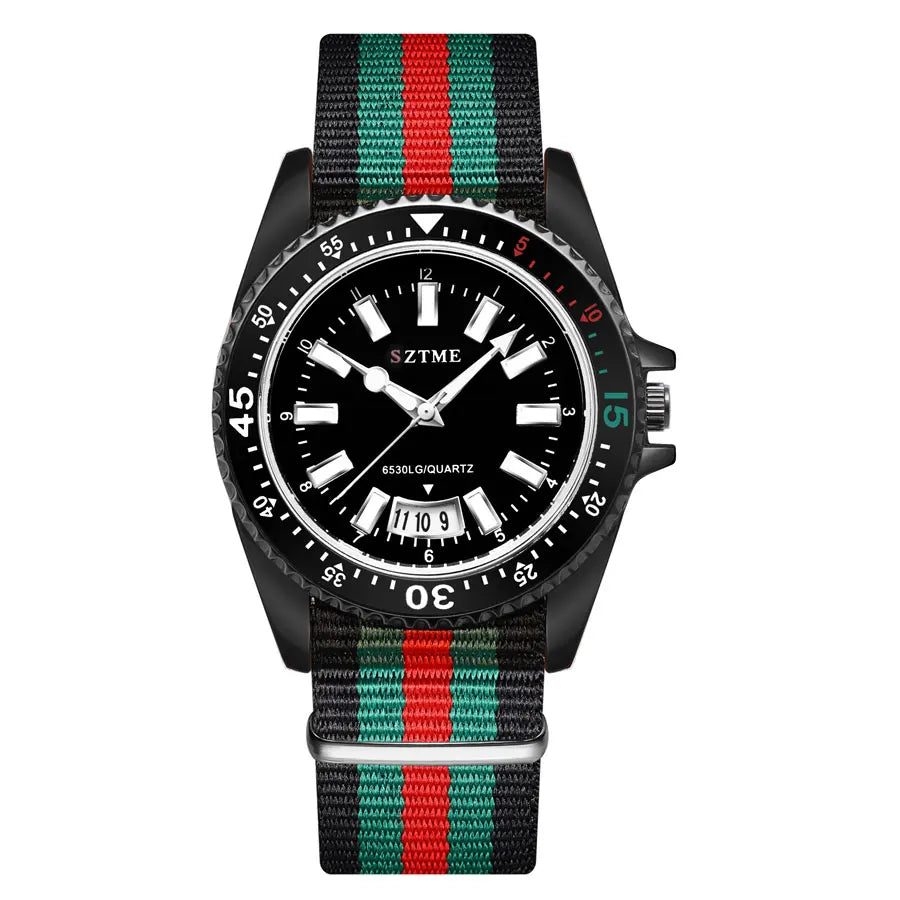 Nuovo orologio da calendario con cinturino in nylon da uomo alla moda, lussuoso e semplice orologio al quarzo con luce notturna per uomo d'affari e donna