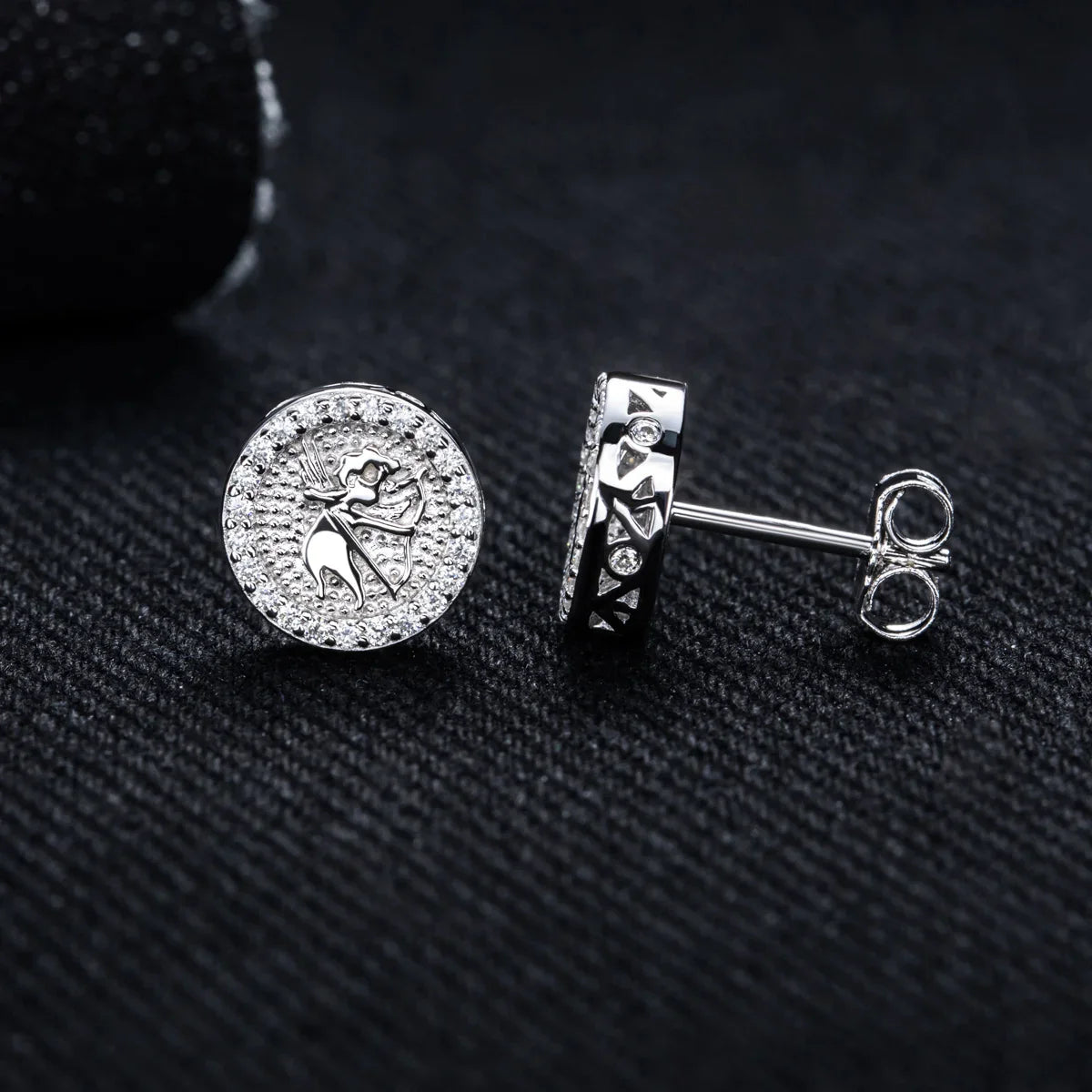MossanRappr 0.4cttw Moissanite Angel Iced out Hip Hop Orecchini con perno 925 Sterling Silver D Colore Punk Gioielli di moda per gli uomini
