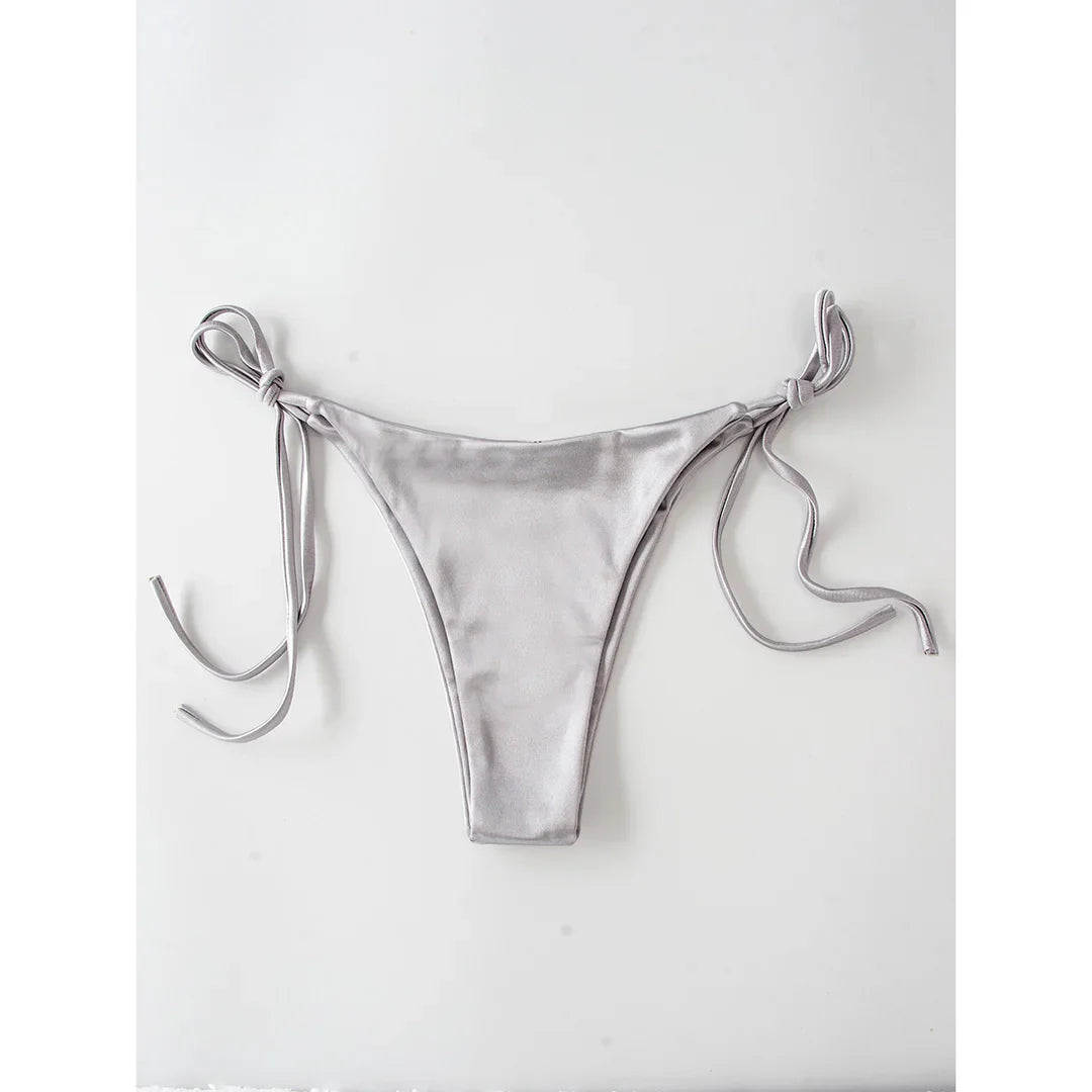Sexy 13 colori Halter Satin Bikini brasiliano Donna Costumi da bagno Costume da bagno femminile Bikini a due pezzi Bagnante Costume da bagno Swim V4966