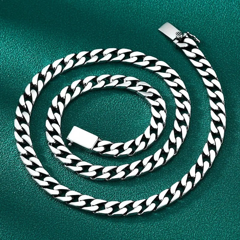 100% S925 Collana in argento sterling Bracciale Punk S925 Gioielli in argento Non sbiadisce mai Carry certificato Uomo Donna Gioielli Regali