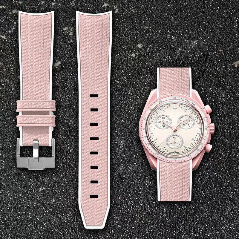 Per Omega Swatch 20mm Curva cinturino per orologio Speedmaster MoonSwatch Planet Snoopy cinturino cinturino a sgancio rapido braccialetto in gomma