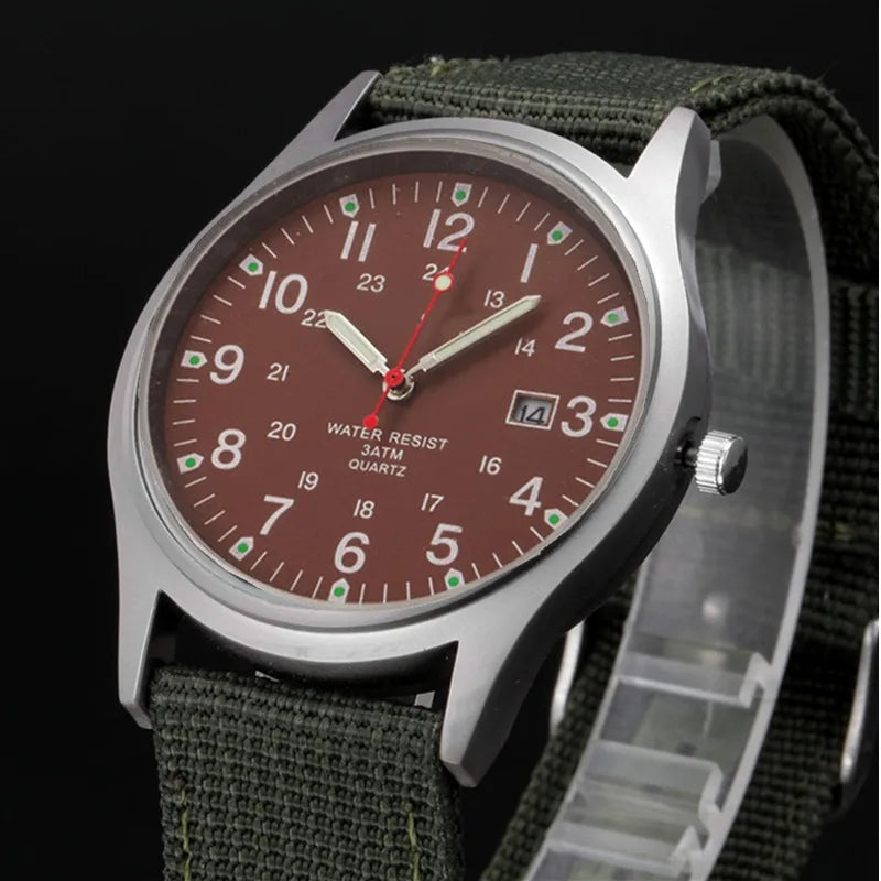 Ragazzi marca orologi economici uomo moda casual cinturino in nylon sport esercito regali data orologio da polso al quarzo fluorescente Relogio Masculino