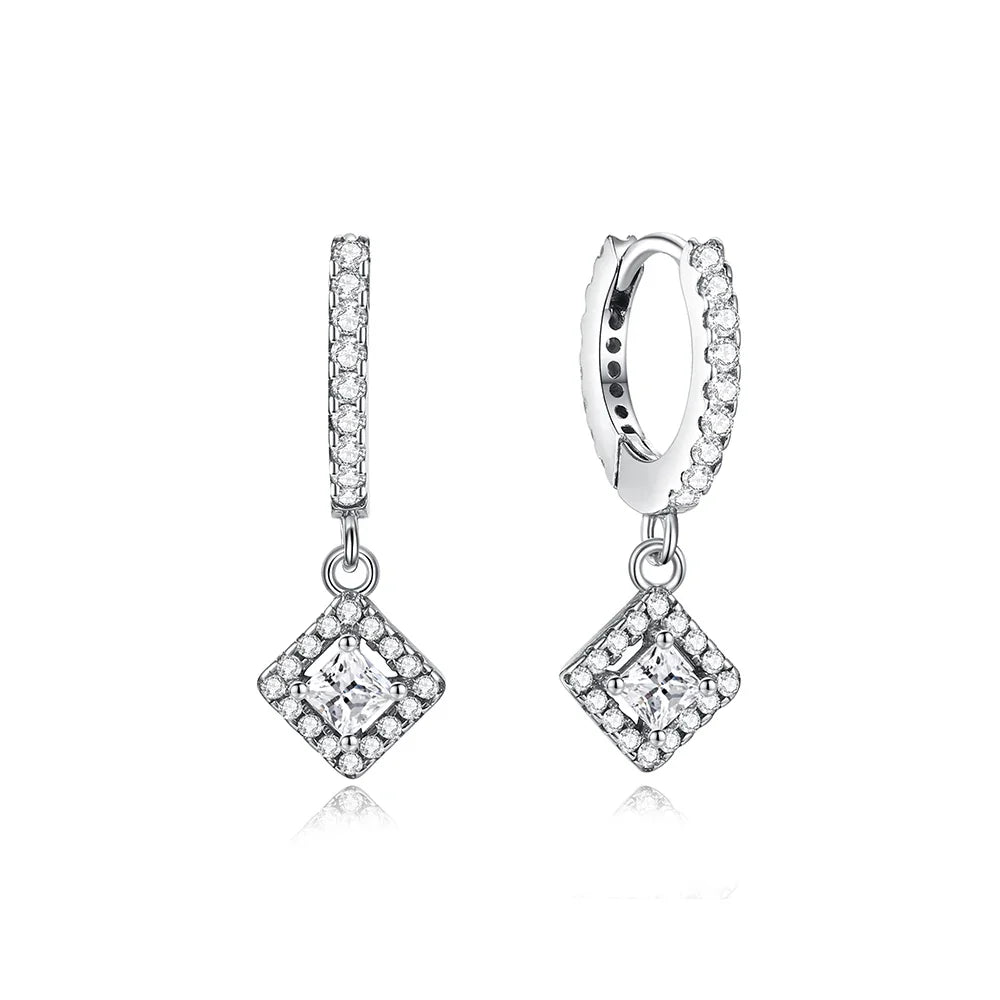 Orecchini Originali in Argento Sterling 925, Modello 2026, a Perno e a Cerchio con Cristalli, per Donna, in Oro Rosa, con Corona, Cuore, Infinito, Ape, Gioielli