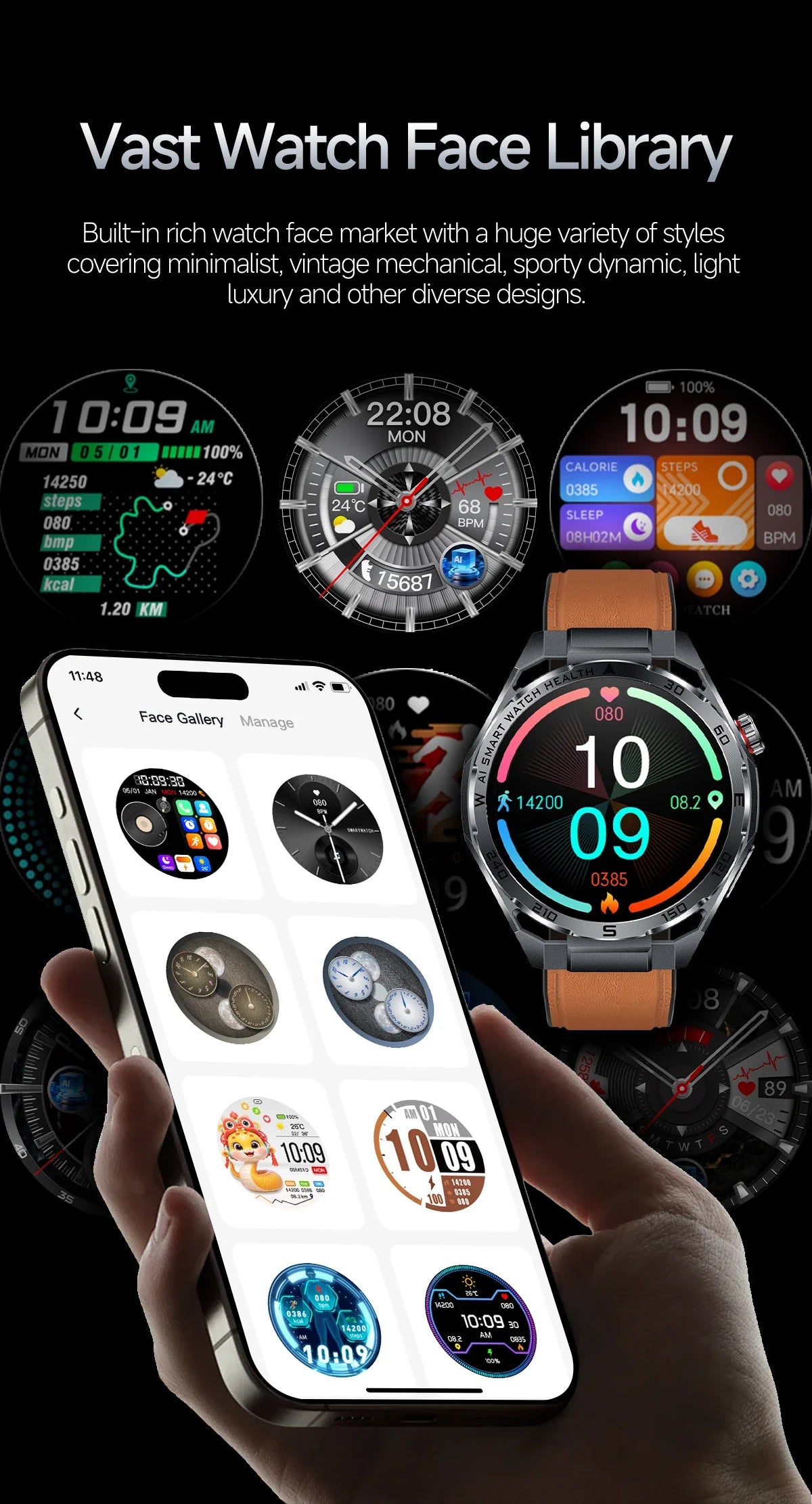 Nuovo Smartwatch 2026 con Analisi del Grasso Corporeo ECG+PPG, Acido Urico, Pressione Sanguigna, Ossigeno nel Sangue, Chiamate Bluetooth, Orologio Sportivo Intelligente per Uomini e Donne