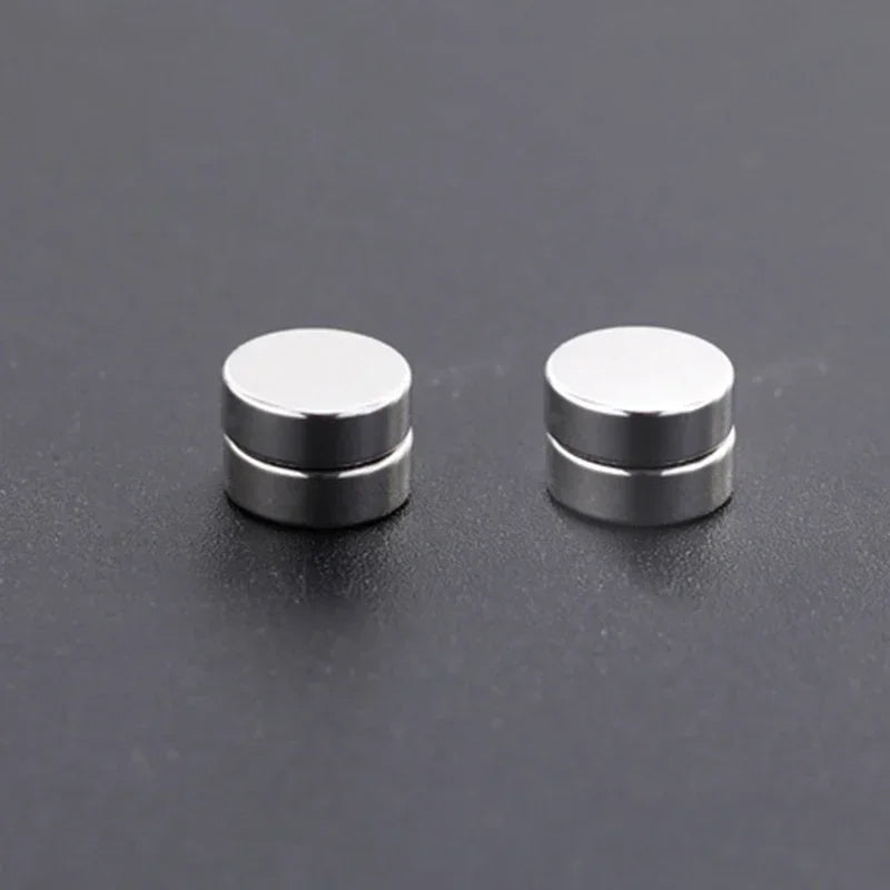 3 paia di orecchini a clip magnetici resistenti in cristallo per uomini e donne Orecchini con magnete zircone rotondo punk Gioielli non penetranti