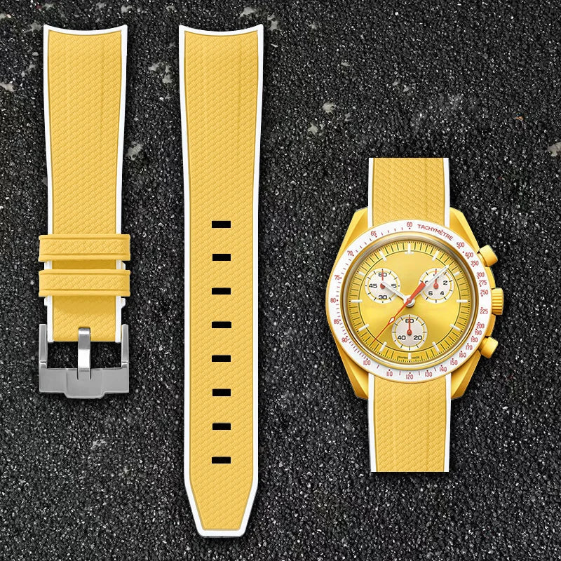 Per Omega Swatch 20mm Curva cinturino per orologio Speedmaster MoonSwatch Planet Snoopy cinturino cinturino a sgancio rapido braccialetto in gomma