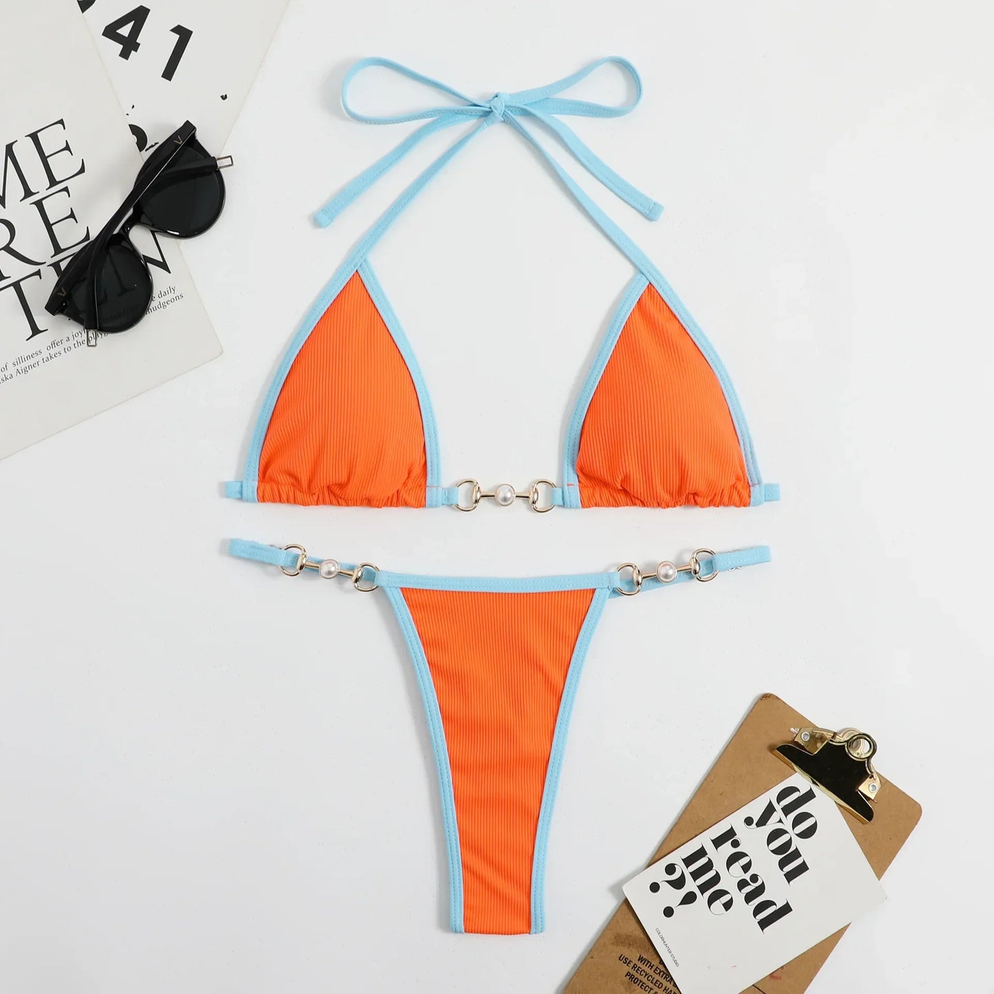 Set bikini sexy in due pezzi Set bikini con stampa casuale da donna Costume da bagno push-up Costume da bagno sandbeach