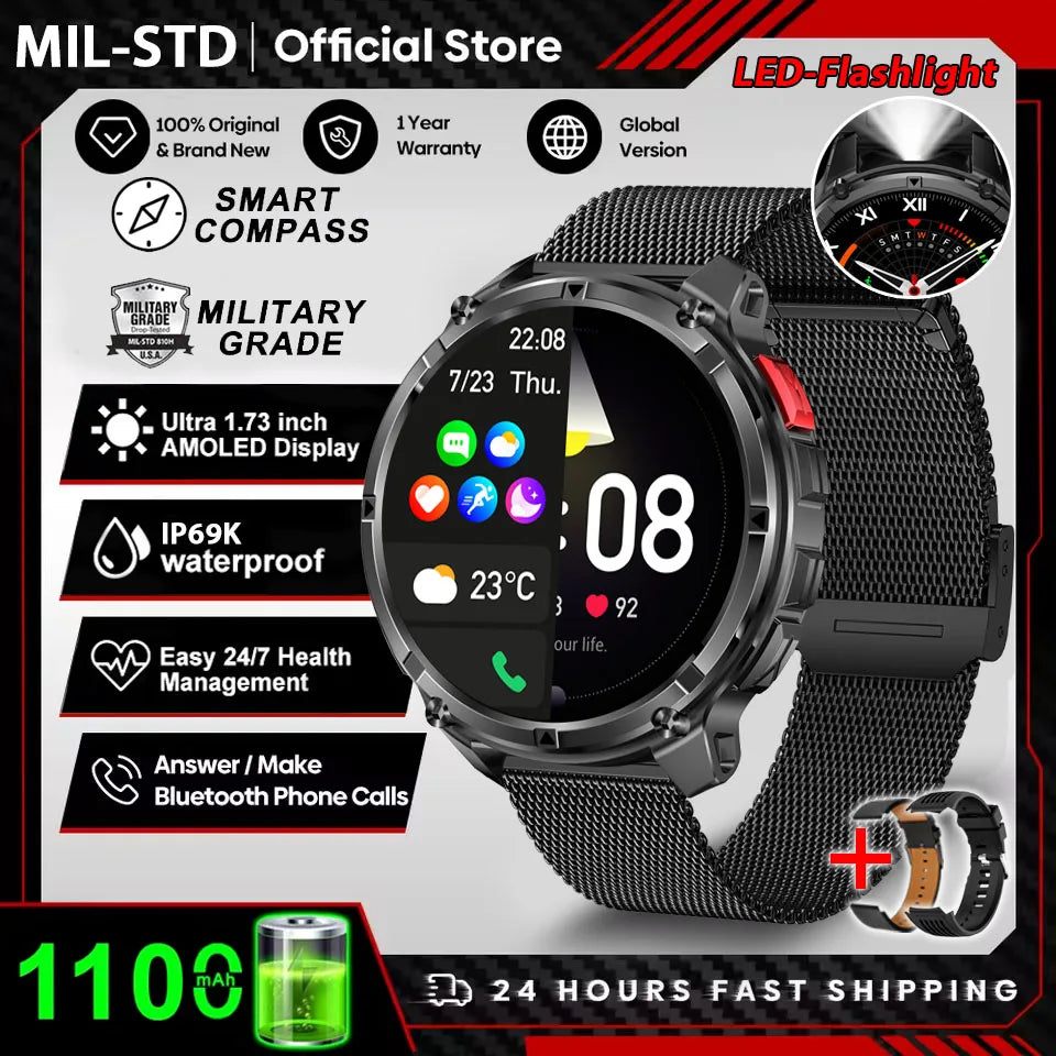 Nuovo T-Rex3 Ultra 1100mAh Batteria Smart Watch GPS Track Bussola IP69K Impermeabile Sport tracker All'aperto Militare Smartwatch
