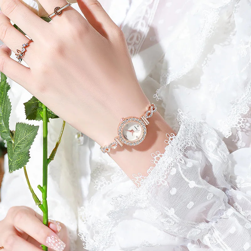Orologio da donna con strass alla moda, bracciale da donna, orologi al quarzo, orologio Relogio