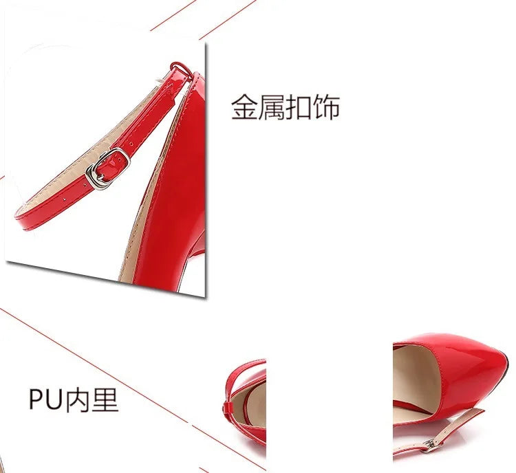 Sexy 16cm Extreme High Heels Pumps Shoes Woman Fashion Key Black Red Heeled Dance Party Wedding Office Shoes Ladies Large Size