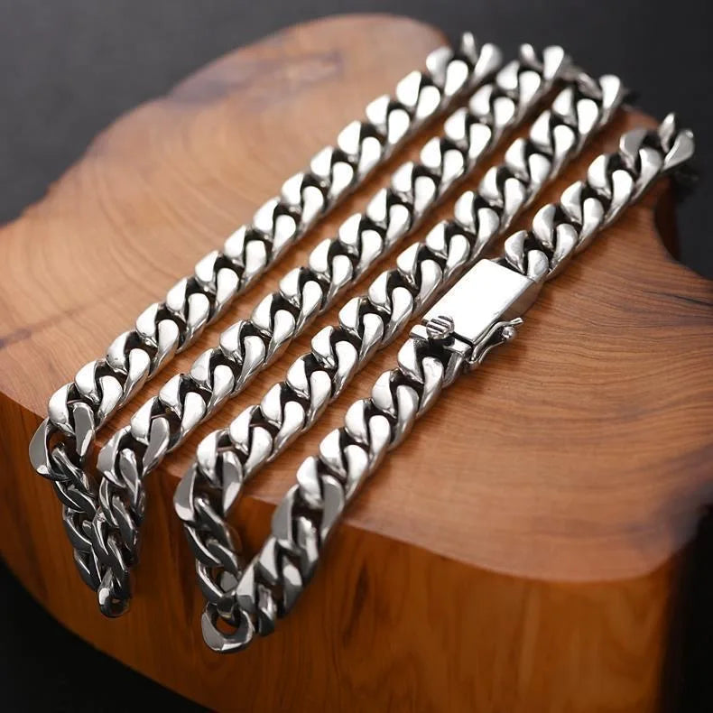 100% S925 Collana in argento sterling Bracciale Punk S925 Gioielli in argento Non sbiadisce mai Carry certificato Uomo Donna Gioielli Regali