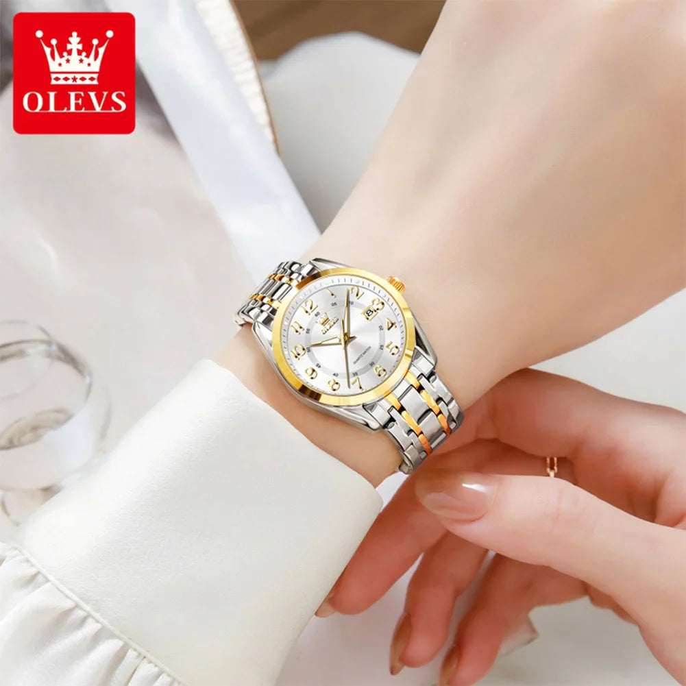 OLEVS 3666 Orologi da Donna Originali al Quarzo Impermeabili Luminosi Regalo per Donna Cronografo con Data Reloj Mujer