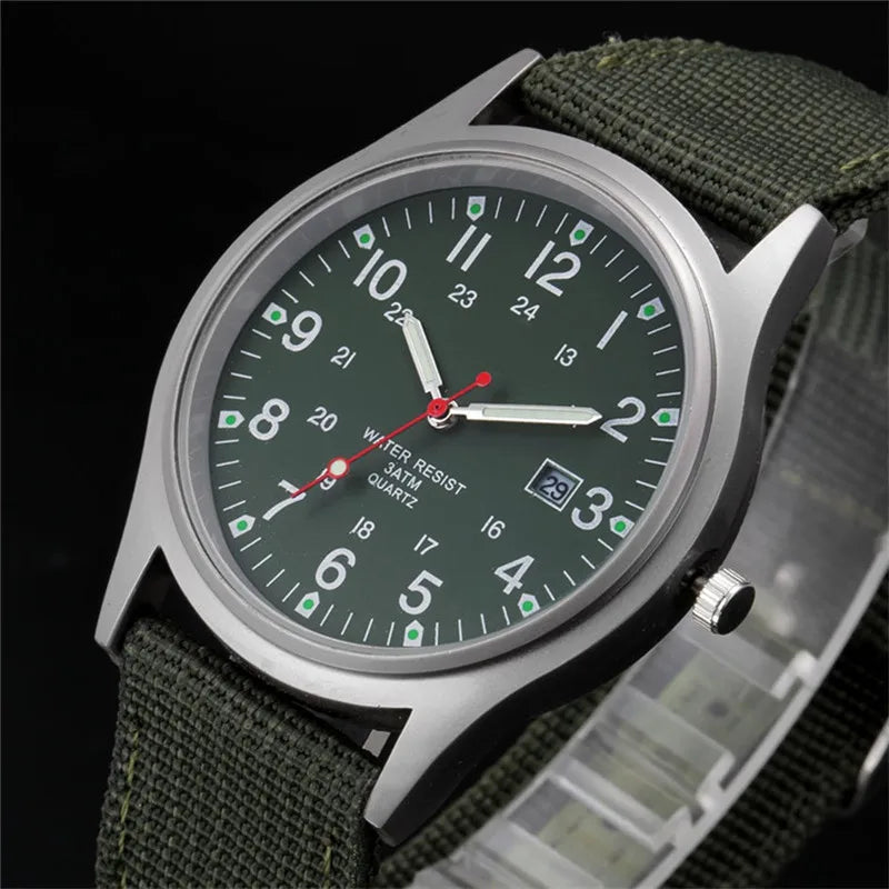 Ragazzi marca orologi economici uomo moda casual cinturino in nylon sport esercito regali data orologio da polso al quarzo fluorescente Relogio Masculino