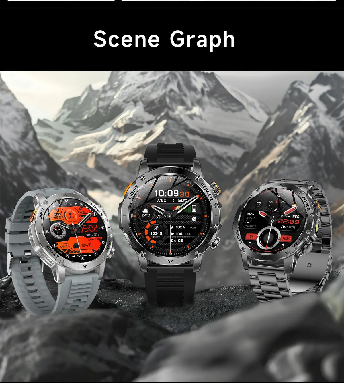 2025 Uomini Schermo AMOLED da 1,7 pollici Astuto Della Vigilanza 1000mAh Batteria Frequenza Cardiaca Chiamata Bluetooth NFC GPS Tracker Sport Fitness Orologi Nuovo