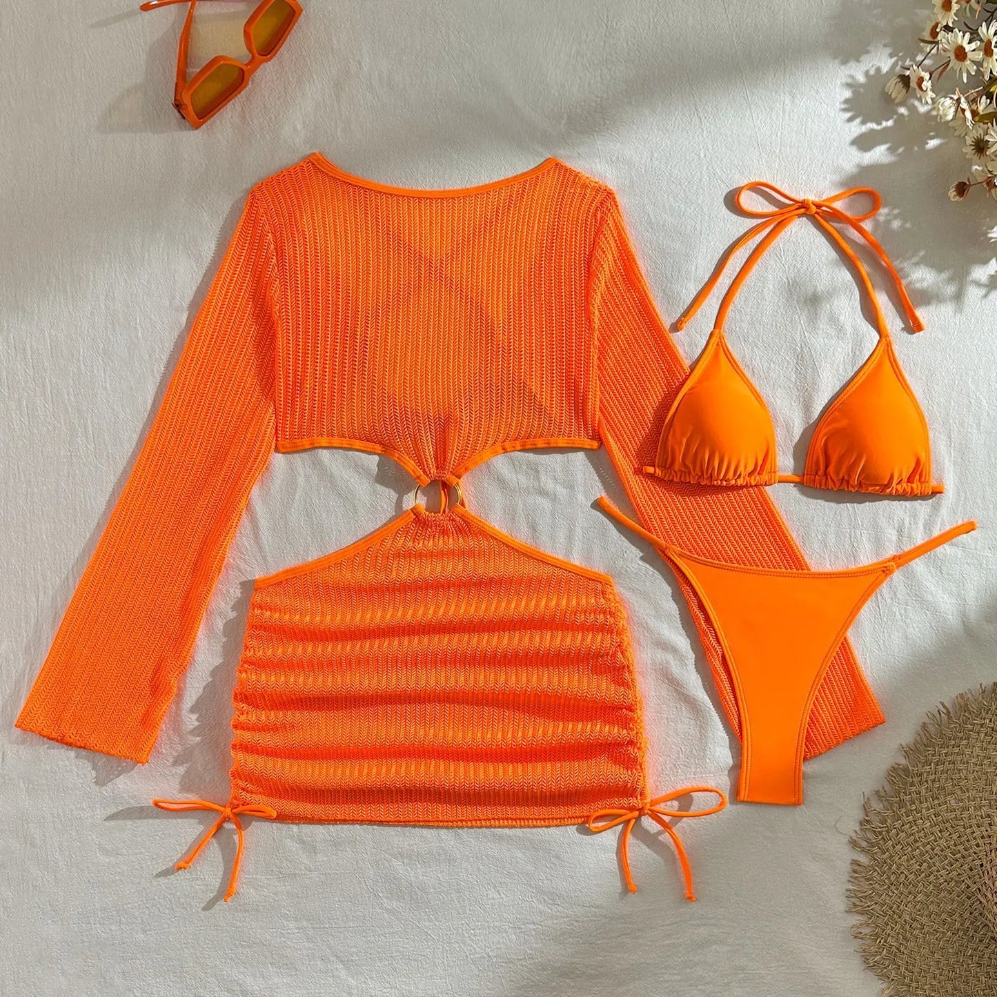 2026 Bikini sexy Costumi da bagno femminili Costumi da bagno a tre pezzi da donna Costumi da bagno da spiaggia Costumi da bagno Bikini brasiliano Set Bagnante da piscina