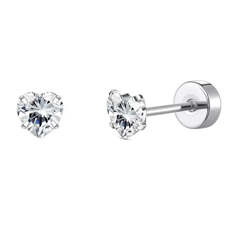 2 pz/set In Acciaio Inox Cuore Luna Earbone Della Vite Della Vite Della Sfera Orecchini con perno per Le Donne di Modo Dell'orecchio Trago Cartilagine Body Piercing