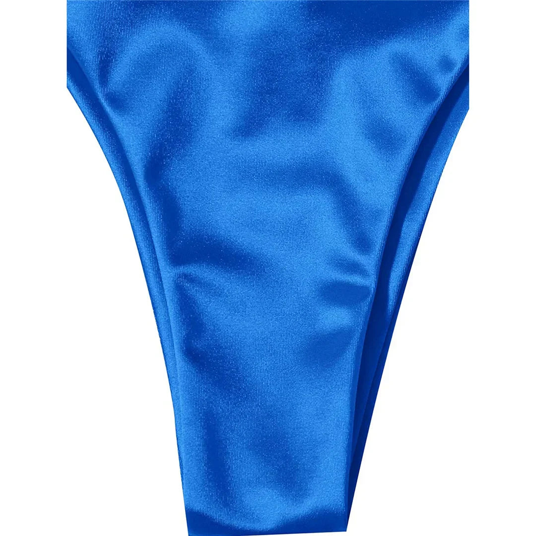 Sexy 13 colori Halter Satin Bikini brasiliano Donna Costumi da bagno Costume da bagno femminile Bikini a due pezzi Bagnante Costume da bagno Swim V4966