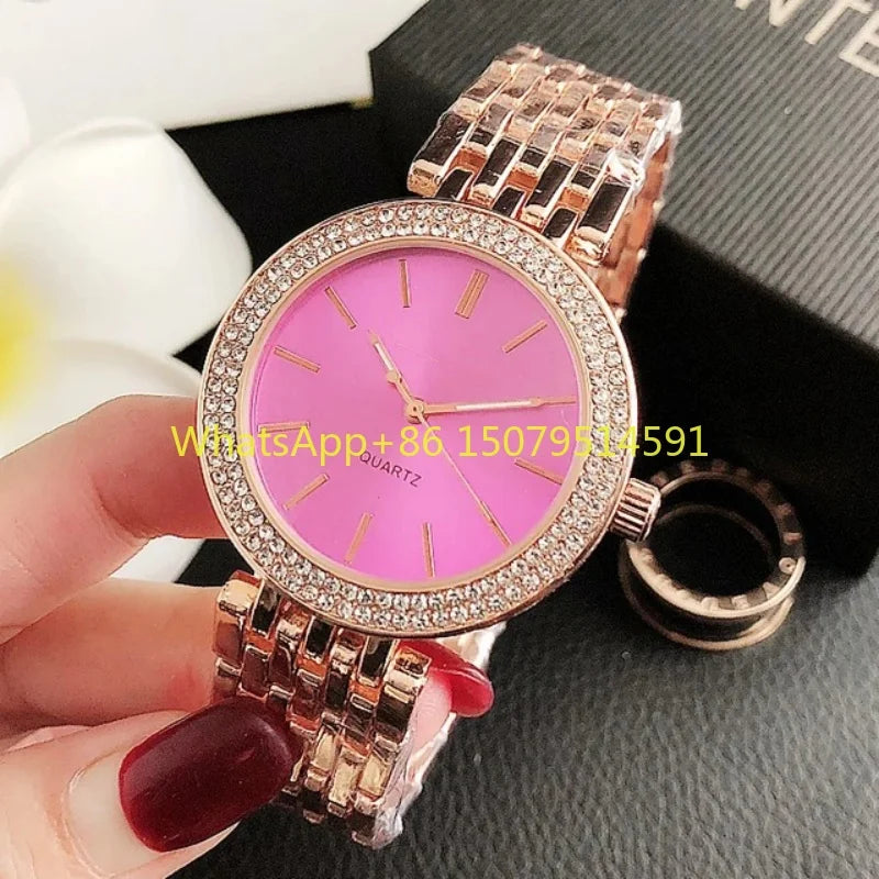 Orologi di Lusso in Cristallo per Donne, Marca di Moda, Orologio al Quarzo con Diamanti per Signore, Orologi da Polso Femminili in Acciaio, Relogio Feminino, Regalo