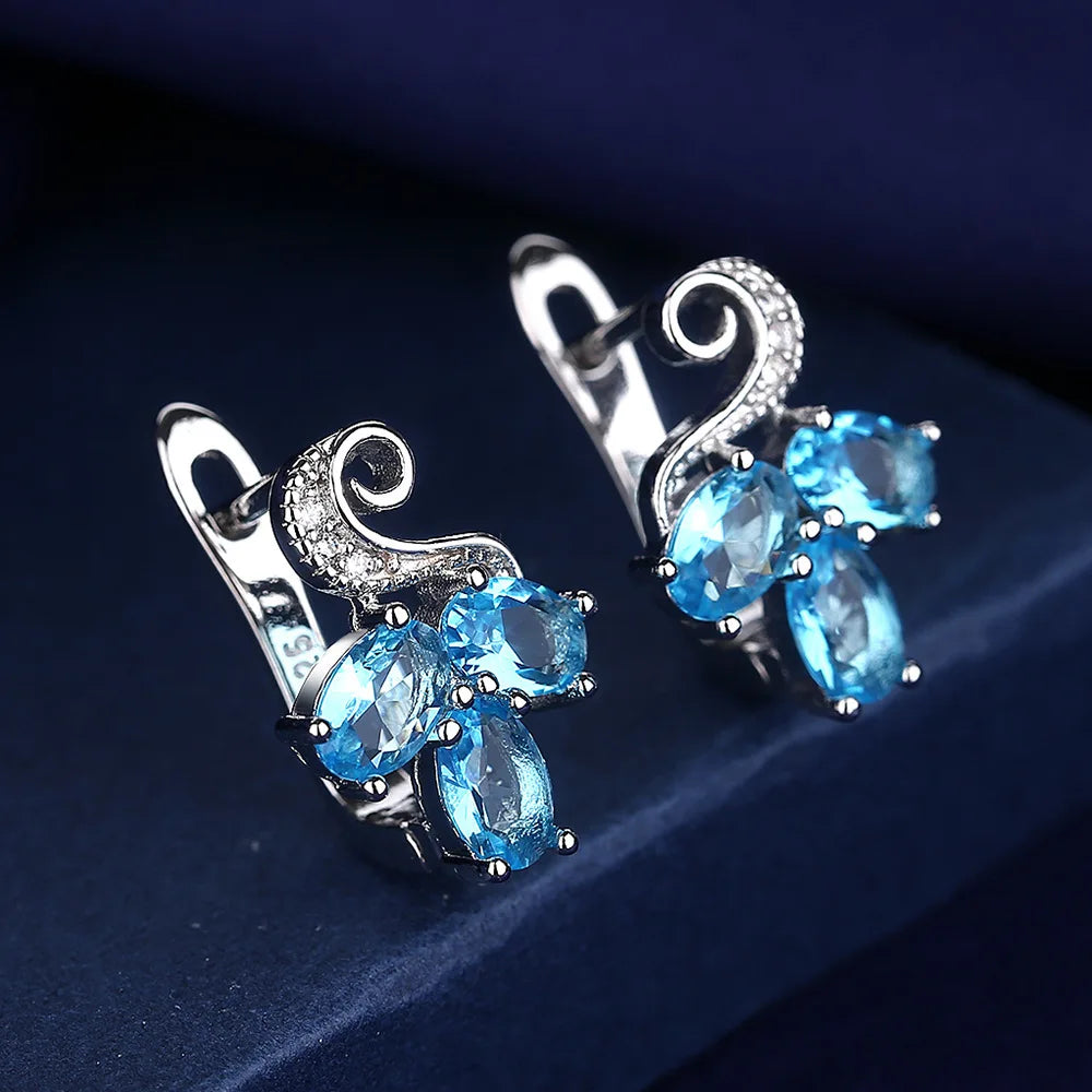 Orecchini in argento sterling 925 gioielli di alta qualità retrò modello semplice orecchini con zirconi bianchi viola vendita calda