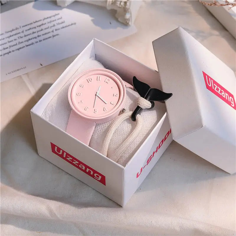 Simple Fashion Makaron Simple Women Watch Ins High Beauty Student uomo e donna Style Round Leisure Vintage orologio da polso al quarzo