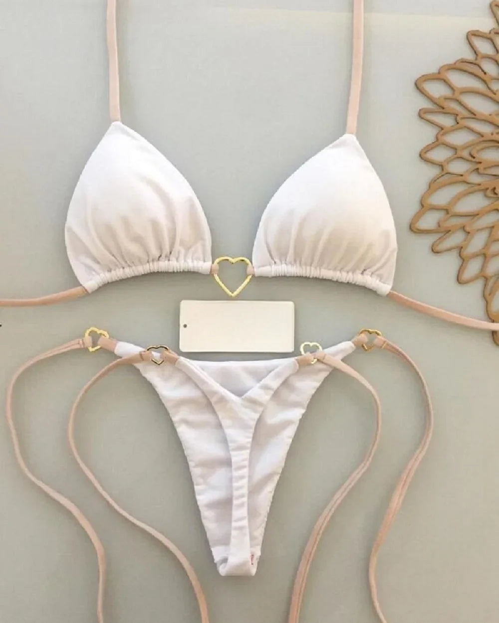 Costume da bagno bikini sexy da donna a tinta unita, due pezzi, rosso