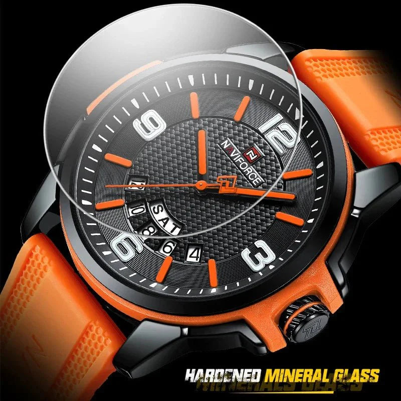 NAVIFORCE Creativo cinturino in TPU orologio da polso maschile moda sportiva 3ATM quarzo impermeabile giorno e data display orologi da uomo Reloj Hombre