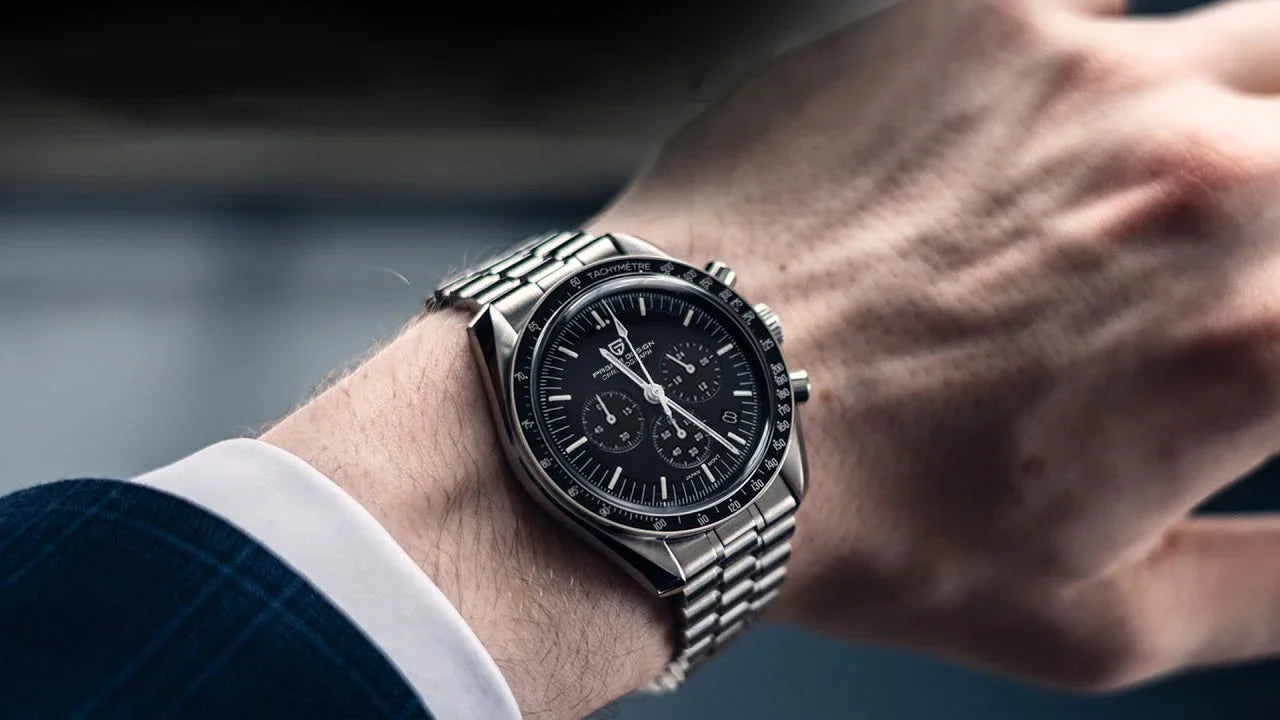 PAGANI DESIGN 500 Orologio da Uomo di Lusso con Cronografo Sportivo, Quadrante Tondo, Vetro Zaffiro AR, Movimento Giapponese, Acciaio 316L, Luminoso