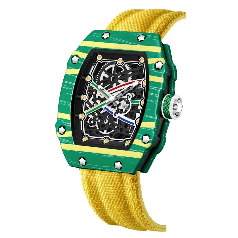Nuovo Orologio al Quarzo Trendy Ultra-Sottile a Forma di Botte di Vino con Cinturino in Nylon, Elegante e alla Moda