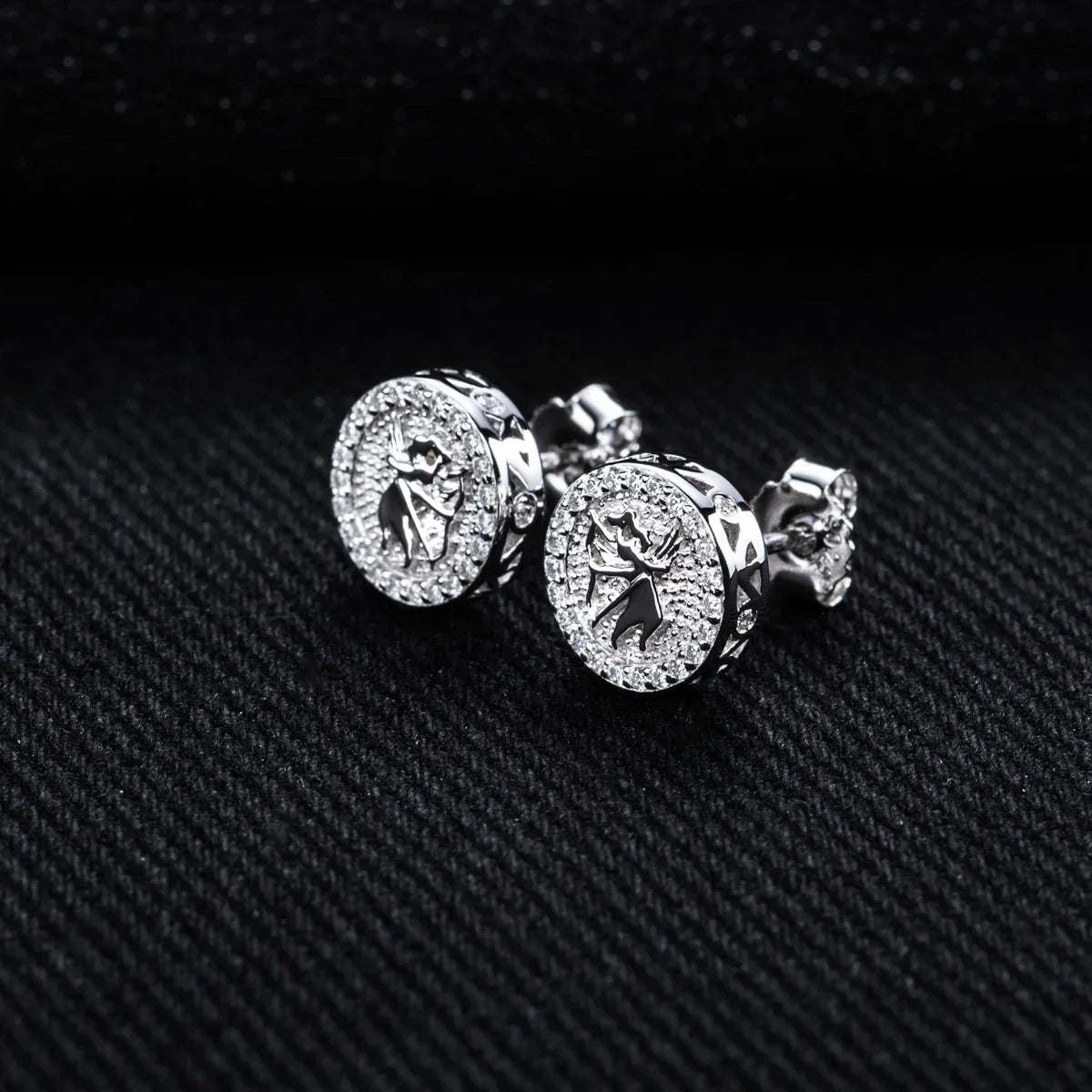 MossanRappr 0.4cttw Moissanite Angel Iced out Hip Hop Orecchini con perno 925 Sterling Silver D Colore Punk Gioielli di moda per gli uomini