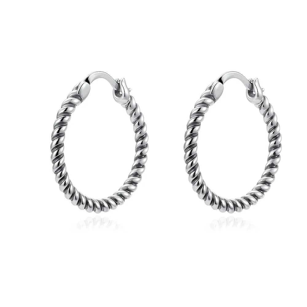 2025 Orecchini a cerchio in cristallo per le donne Orecchini gioielli Farfalla rosa Bule Moon Star Orecchini originali in argento sterling 925