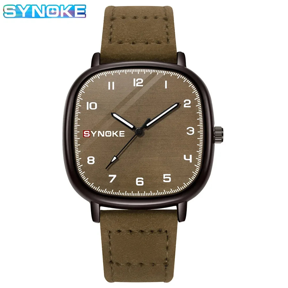 SYNOKE orologio al quarzo da uomo Fashion Simple Business Belt orologio al quarzo per uomo orologio da polso per studenti sport Non meccanico
