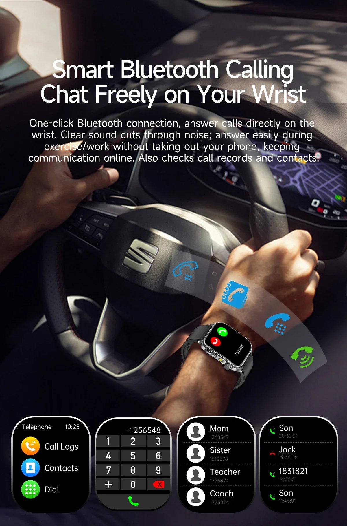 2025 Trattamento laser Tre Smartwatch alti 1.95 "Schermo curvo in zaffiro ECG + PPG Grasso nel sangue Acido urico Diagnosi salute Smartwatch