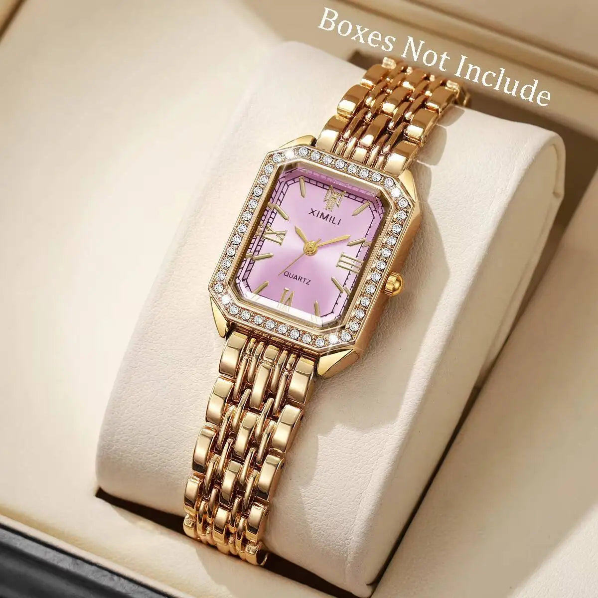 Orologi da donna rettangolari alla moda Orologio da donna al quarzo con strass Orologio da polso con cinturino Reloj Mujer (senza scatola)