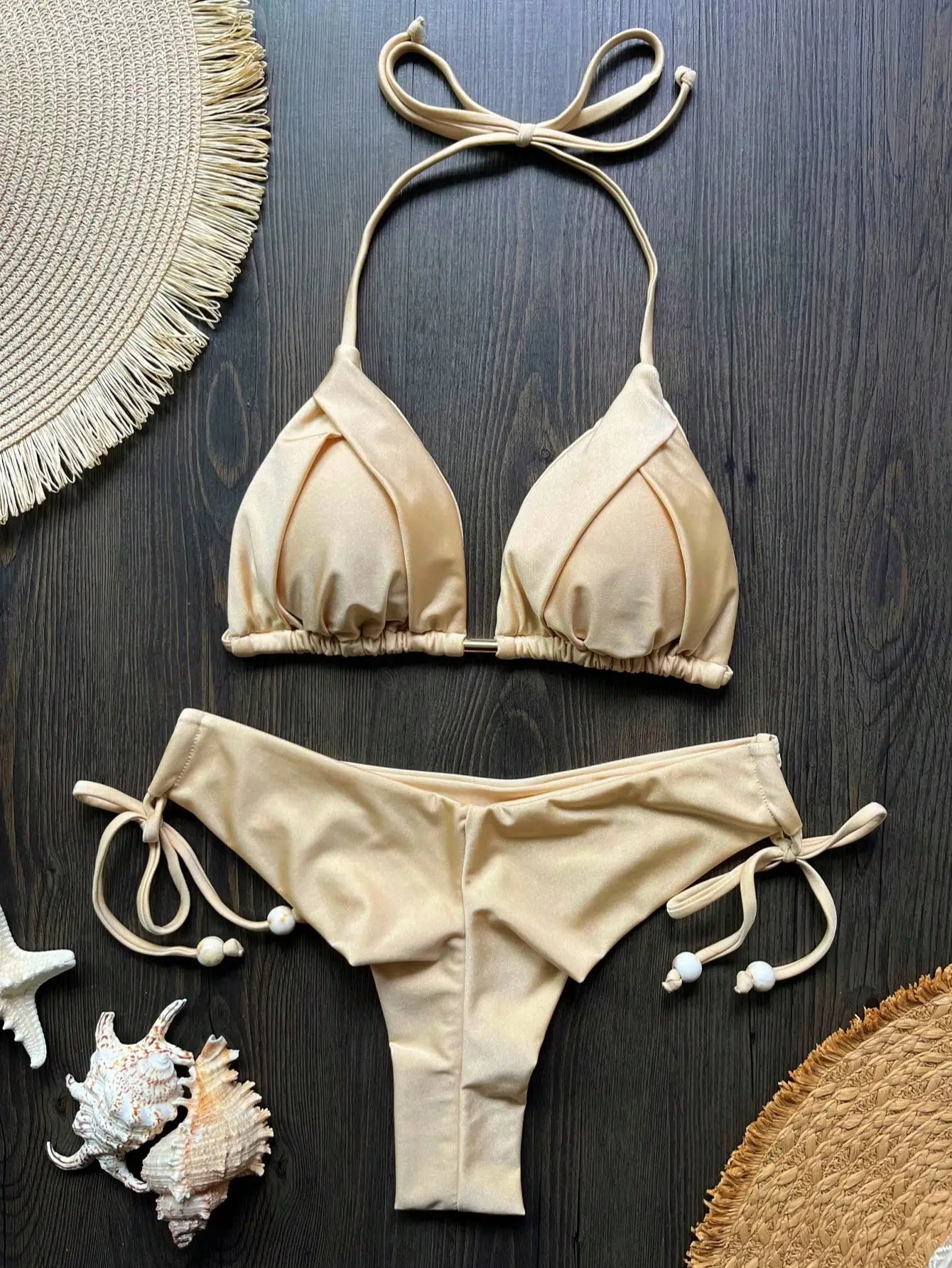 RUOTONGSEPT 2025 Nuovo Sexy Costume da Bagno Triangolare in 13 Colori per Donne, Bikini Brasiliano, Costume Push-Up, Set Bikini da Spiaggia