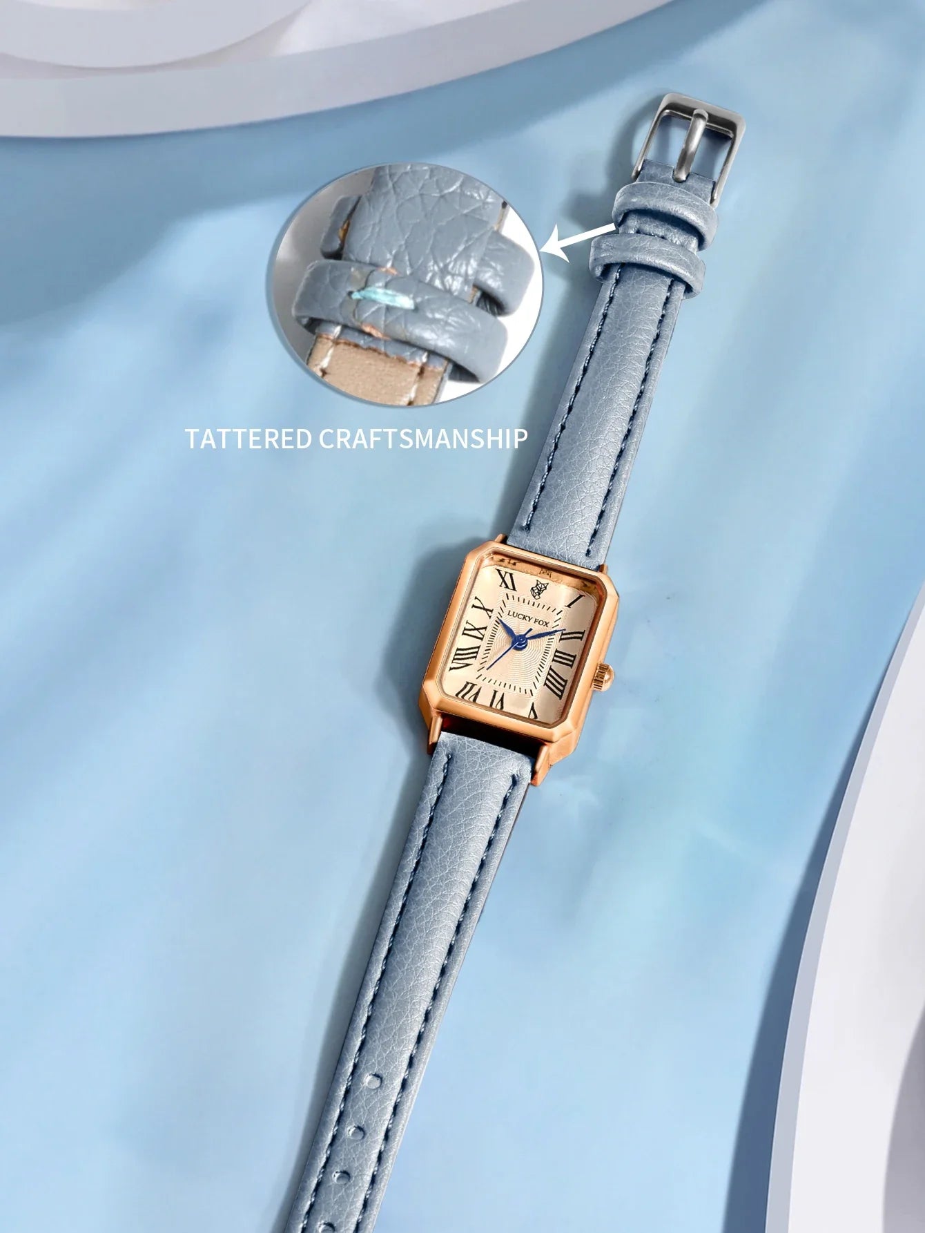LUCKY FOX 2 pezzi confezione regalo di lusso leggera set braccialetto orologio orologio al quarzo quadrato da donna semplice e alla moda regalo del festival Reloj