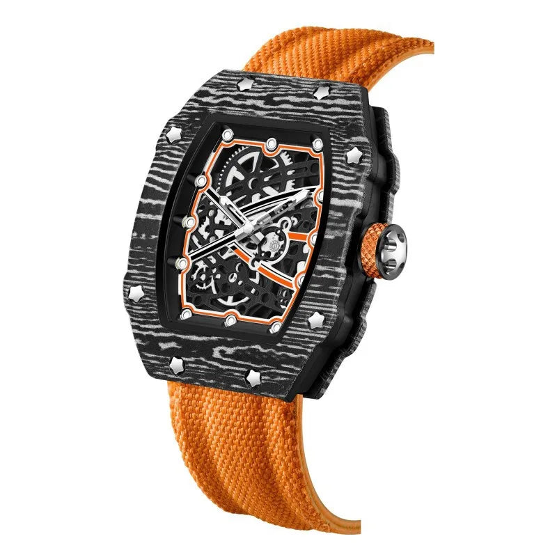 Nuovo Orologio al Quarzo Trendy Ultra-Sottile a Forma di Botte di Vino con Cinturino in Nylon, Elegante e alla Moda