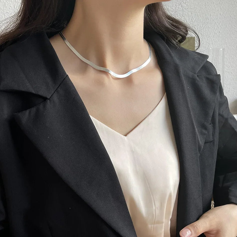 Set di collane con bracciale a catena in argento sterling 925 da 4 mm per donna uomo set di gioielli da sposa per feste di moda regali