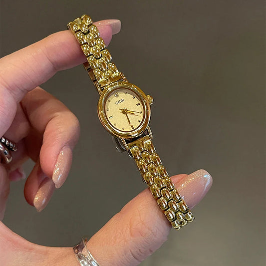 Orologi GEDI da Donna, Orologio da Polso Vintage Ovale Piccolo, Regalo Elegante con Cinturino in Acciaio Inossidabile, Orologio al Quarzo di Lusso Impermeabile