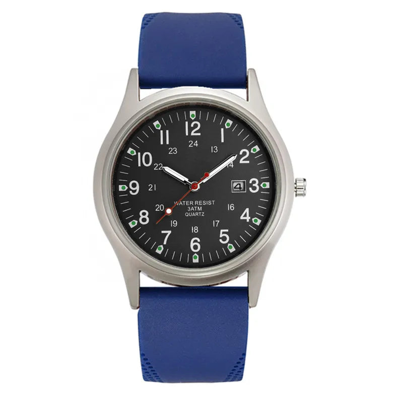 Orologi economici di marca da uomo Studenti Moda Casual Cinturino in silicone Sport Militare Data Orologio da polso al quarzo Nero Relogio Masculino