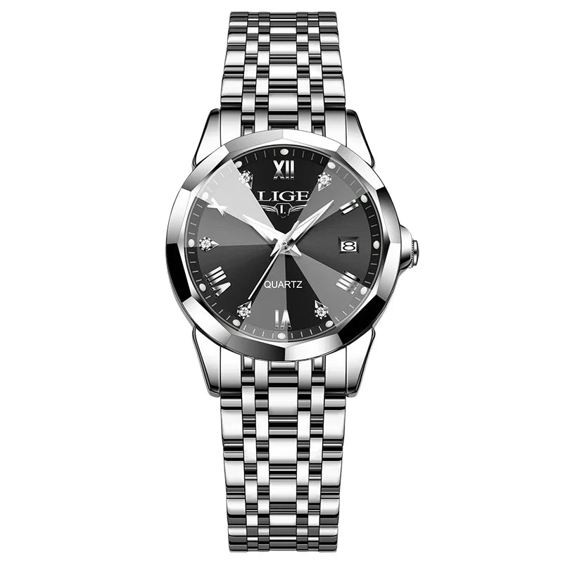 LIGE Orologio al Quarzo di Lusso per Donna, Elegante Bracciale Luminoso e Impermeabile, Regalo Ideale
