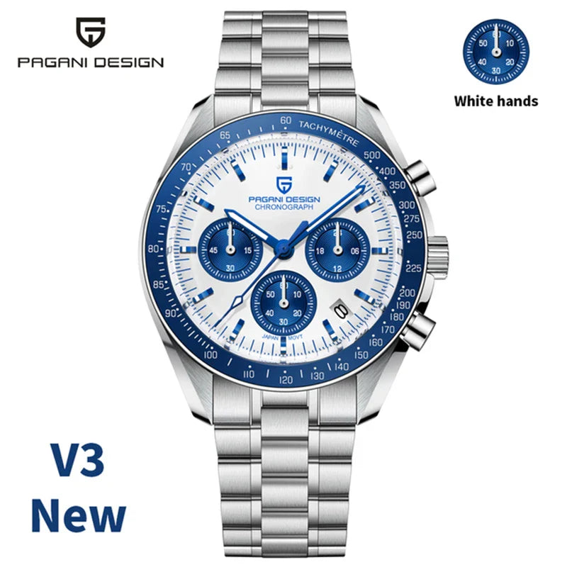 Nuovo Orologio da Uomo PAGANI DESIGN Golden Moon 2026, Orologio al Quarzo di Lusso, Cronografo Sportivo, Vetro Zaffiro AR, Impermeabile, Regalo