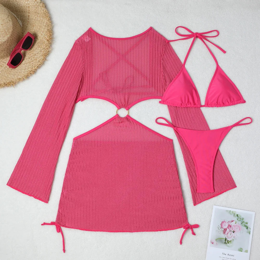 2026 Bikini sexy Costumi da bagno femminili Costumi da bagno a tre pezzi da donna Costumi da bagno da spiaggia Costumi da bagno Bikini brasiliano Set Bagnante da piscina