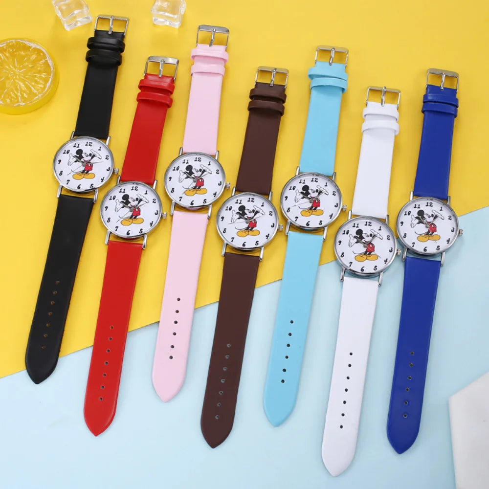 Nuovo set di braccialetti per orologi da donna Disney per bambini Confezione regalo Moda Topolino Orologi da cartone animato per bambini Bracciali da donna con scatola