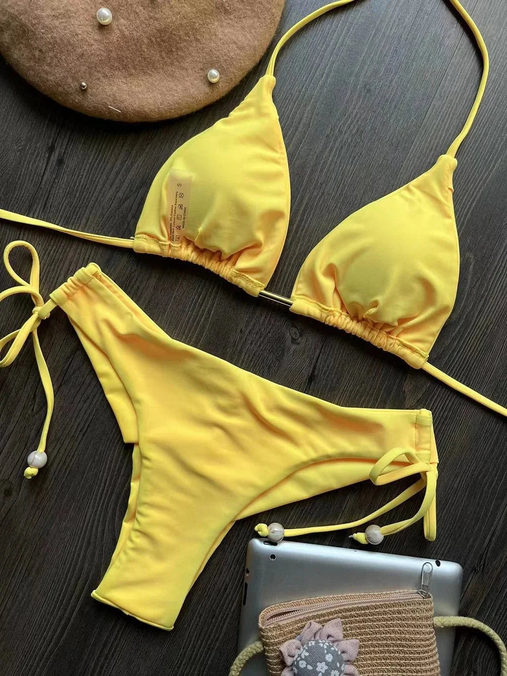 RUOTONGSEPT 2025 Nuovo Sexy Costume da Bagno Triangolare in 13 Colori per Donne, Bikini Brasiliano, Costume Push-Up, Set Bikini da Spiaggia