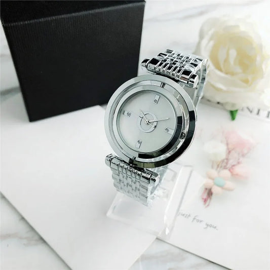Orologio da Polso Semplice ed Elegante Automatico al Quarzo in Acciaio Inossidabile per Donna Montre Homme Relogio Feminino