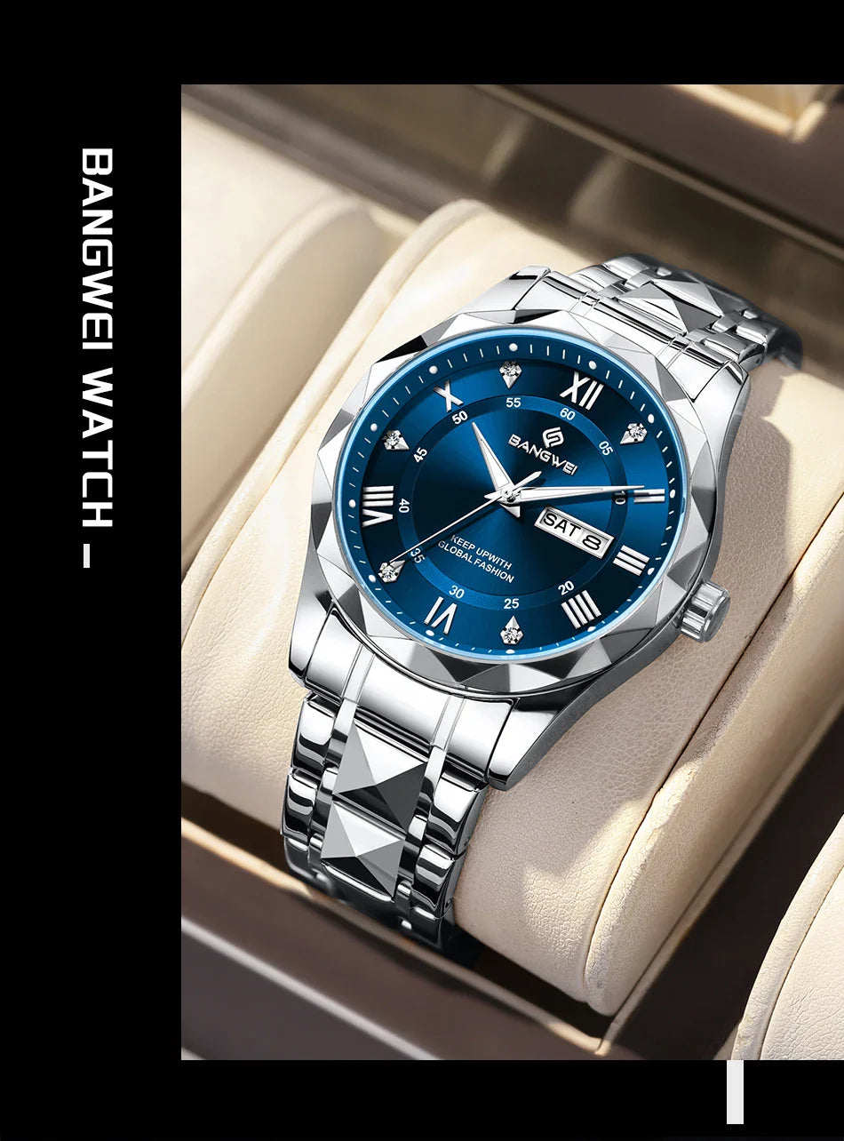 BANGWEI Orologio da donna Orologio di moda classico elegante di lussoBusiness Casual Data Orologi da donna al quarzo luminoso impermeabile in acciaio inossidabile