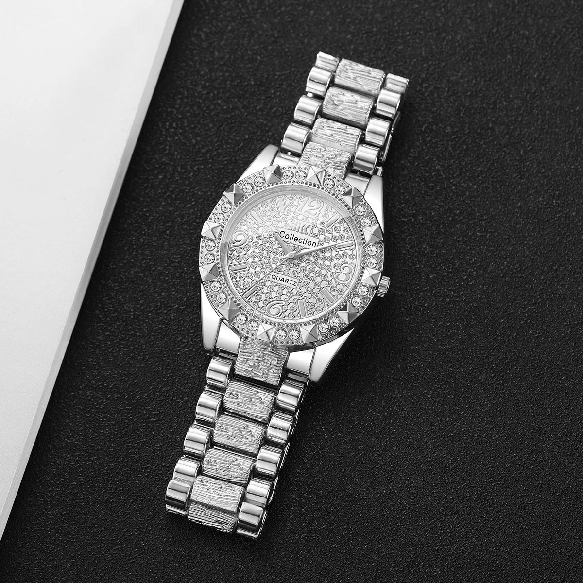 Orologi da donna con diamanti di lusso Orologio da polso al quarzo da donna con quadrante arabo alla moda Reloj Mujer Orologio da ragazza regalo (senza scatola)