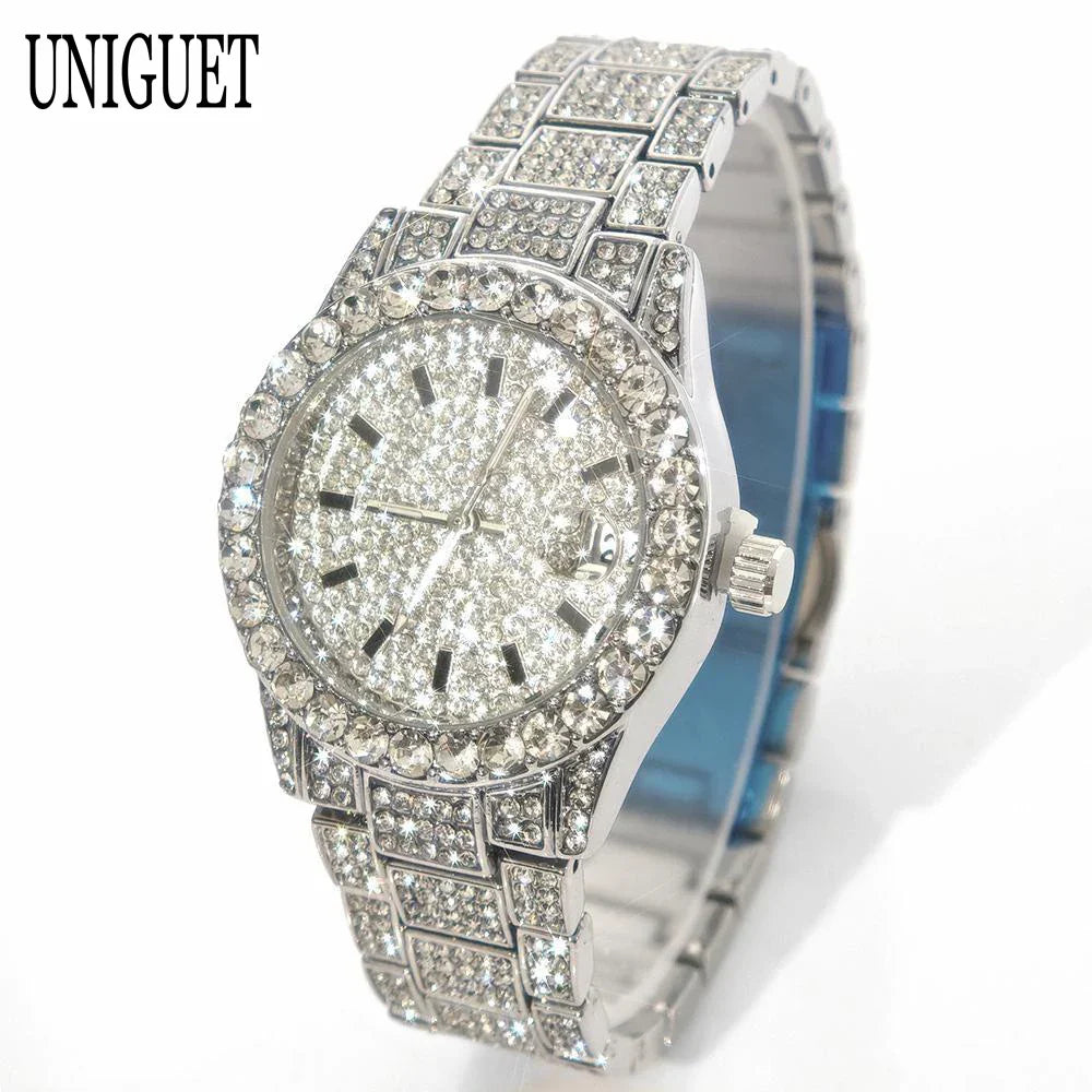 Orologio da Donna UNIGUET di Lusso alla Moda, Elegante Quadrante Piccolo con Diamanti Rosa, Mini Orologio da Polso al Quarzo Bling-Bling da Donna, Regalo