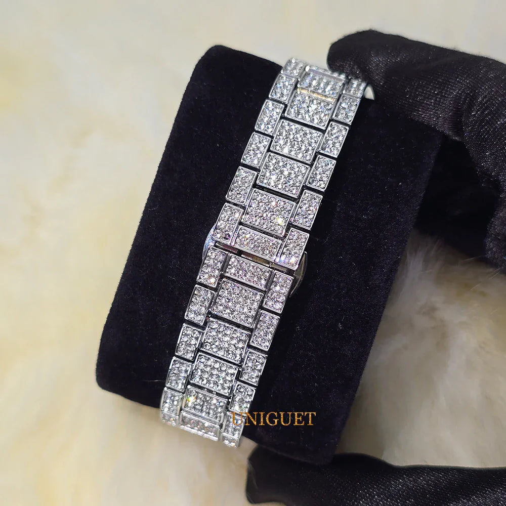 Orologio da Donna Elegante con Quadrante Piccolo Rosa, Orologio da Polso Mini con Diamanti Bling-Bling di Lusso per Abiti da Sera, Regalo per Lei