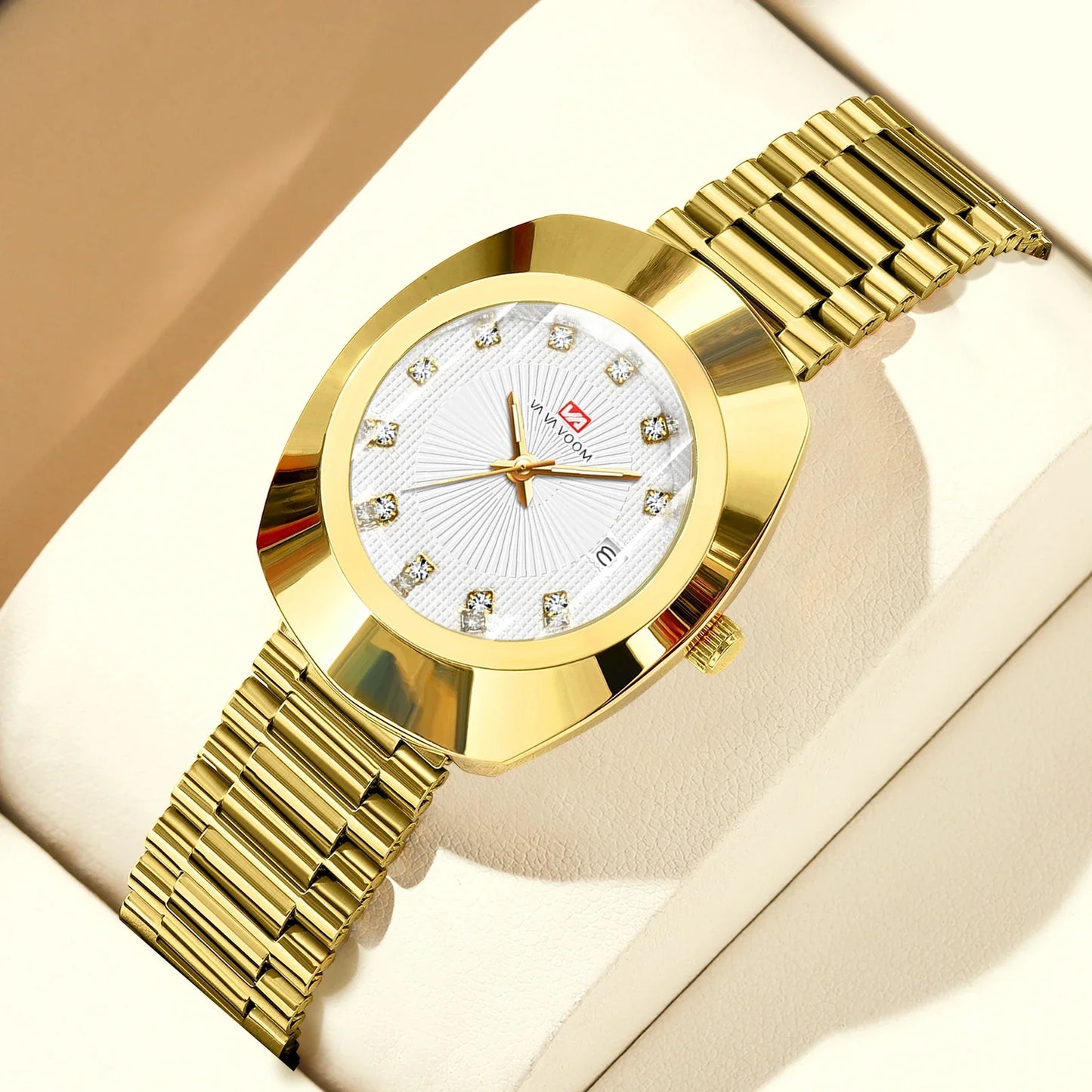 2024 nuove donne orologio ovale 34mm movimento al quarzo in acciaio inossidabile marchio di lusso acqua diamante oro nero vestito casual orologio da banchetto